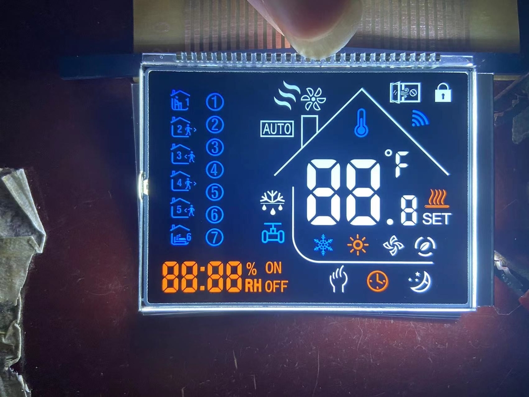 Display LCD ad orologeria VA a 12 O negativo a misura di personalizzazione Display LCD a digitale trasmissibile Grafico LCD Panello in vetro VA Per termostato