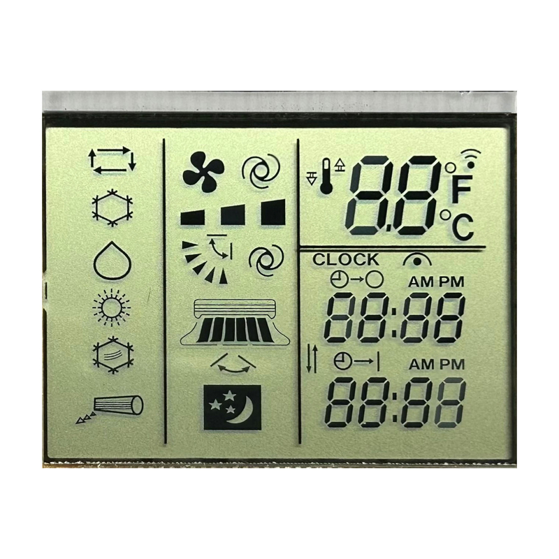 3.0 V Segmento TN riflettente positivo LCD Climatizzatore telecomando controllo della temperatura