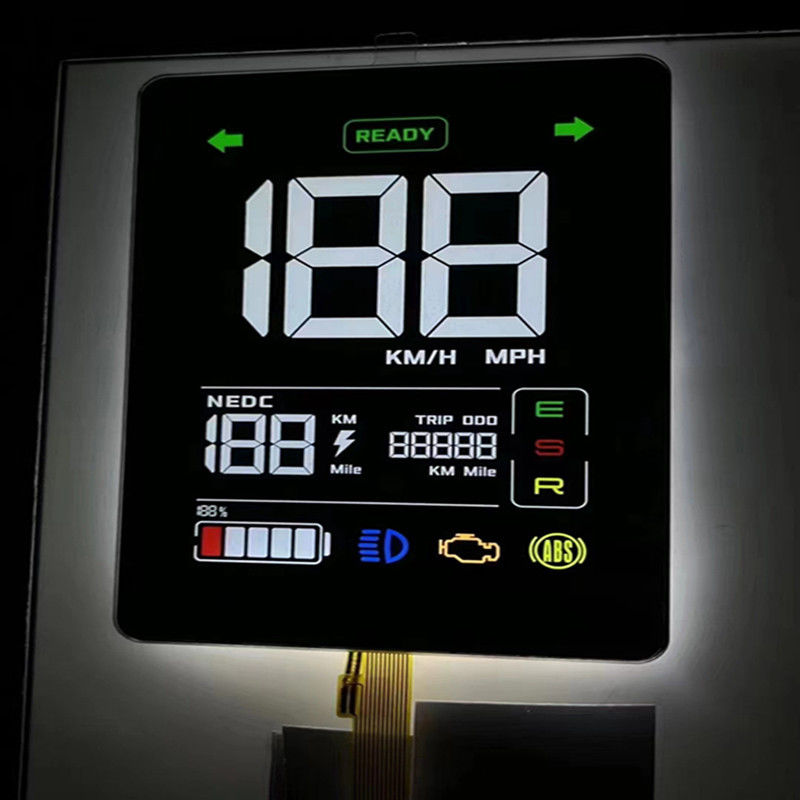 Display LCD a segmento nero VA personalizzato con colore stampato per cruscotto auto, display a 7 segmenti, display LCD a 4 cifre, connessione PIN