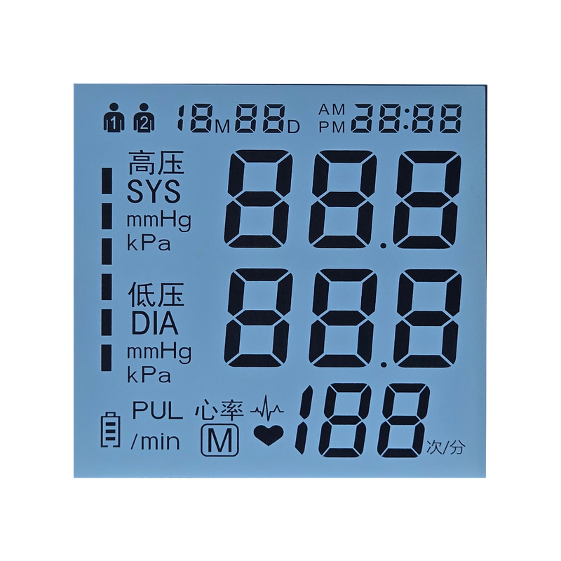 Segmento LCD 7 conformi ROHS personalizzato per attrezzatura medica HTN FSTN TN Display LCD