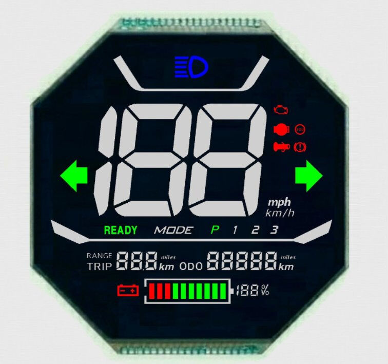 Va Transmissive Segment LCD Display Screen for Motorcycles Speedometer VA Negative Lcd Display