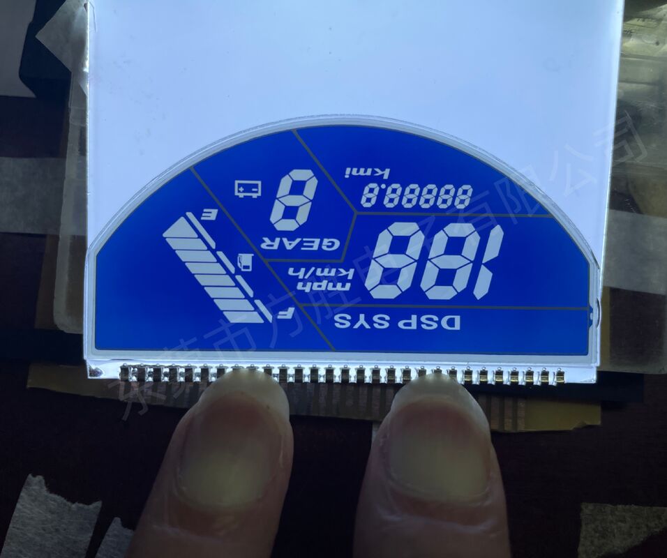 Display LCD a pellicola blu per motociclette Display LCD monocromo Display LCD a velocimetro semicircolare