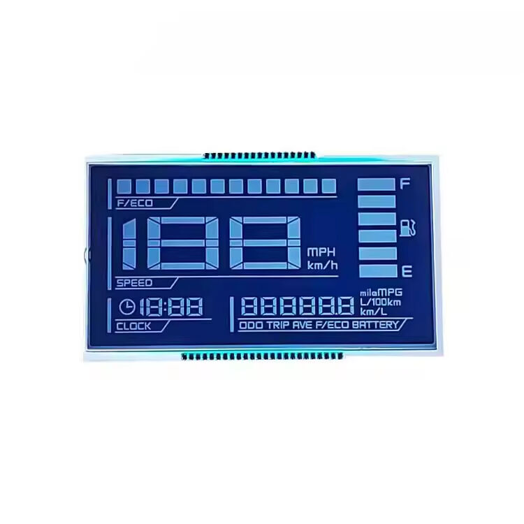 LCD a segmenti blu negativi Htn personalizzato per motocicli Schermo LCD negativo con retroilluminazione HTN ad alta torsione nematica