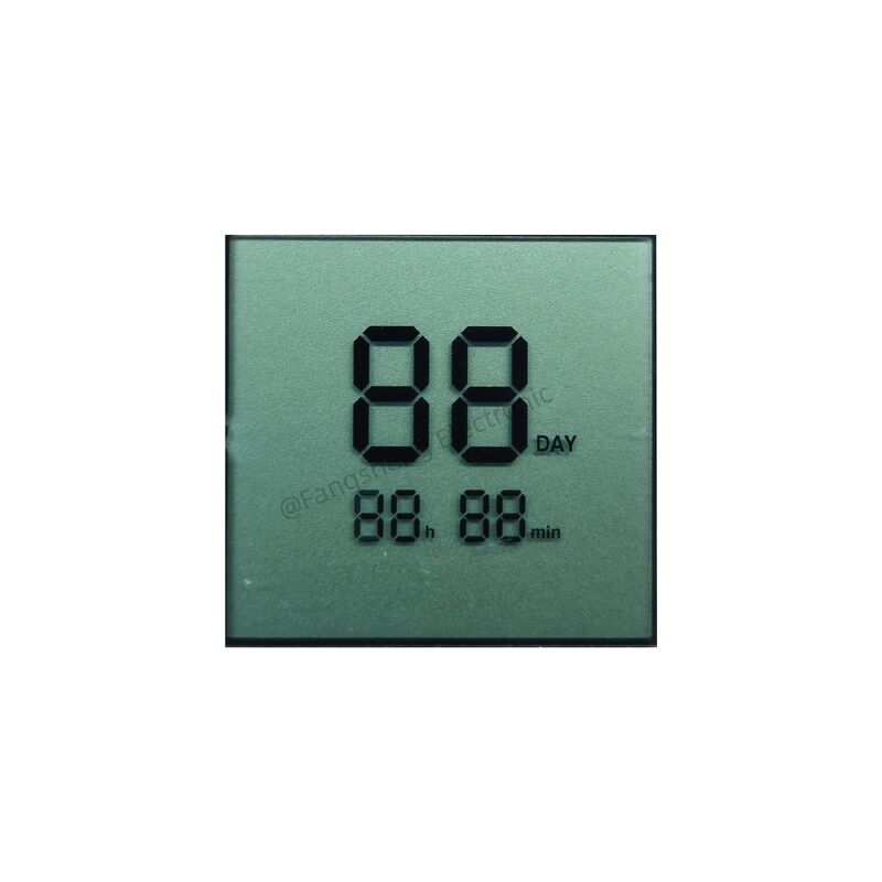 Pannello schermo LCD riflettente positivo personalizzato TN LCD a 2 cifre a 7 segmenti per timer