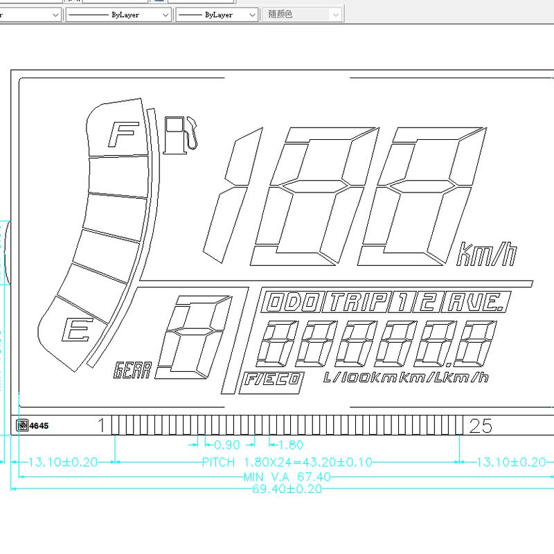 Display LCD contachilometri contachilometri personalizzato Display digitali a 7 segmenti per motocicli e veicoli elettrici (EV)