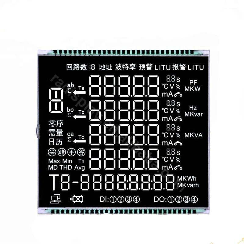 l'esposizione LCD di 3.3V VA con i perni di Matel collega lo schermo LCD del fondo nero per il metro di energia