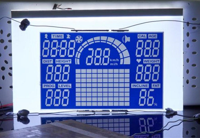 7 esposizione blu negativa LCD su misura dell'affissione a cristalli liquidi Backgound dell'esposizione HTN di segmento per lo sport Equiment