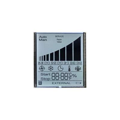 Dimensioni personalizzate di fabbrica TN 7 Segmento Display LCD Modulo trasmissivo monocromo carattere trasparente per termostato