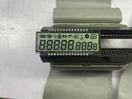 Display LCD TN a 8 cifre con connessione PIN positiva a sette segmenti per contatori di gas elettronici