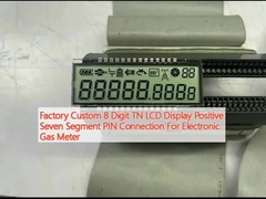Display LCD TN a 8 cifre con connessione PIN positiva a sette segmenti per contatori di gas elettronici